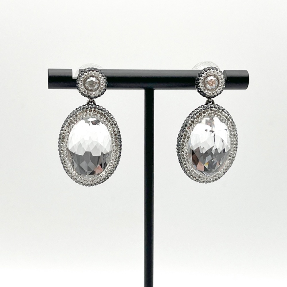 Swarovski Clear Crystal Oval Drop Vita Pierced Earrings (5008671)